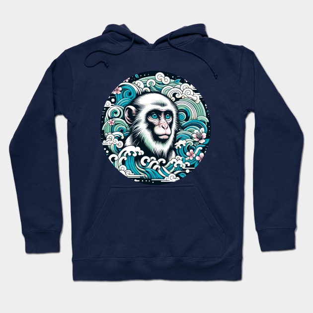 Japanese style monkey Hoodie by TimeWarpWildlife